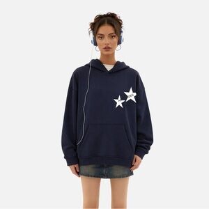 Aelfric Eden Star Print Color Contrast Hoodie Size XL